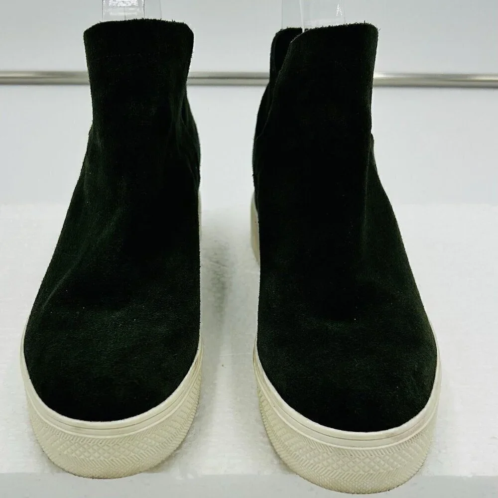 Steve Madden Bootie Sneakers Women's Wrangle Dark Green Suede Leather Size 7M